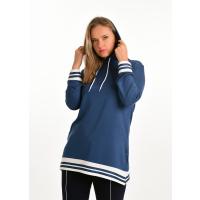 Basıc İndigo Kapüşonlu Sweatshirt G1070-2