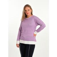 Regular Lila Çizgili  Sweatshirt G1034-3