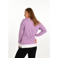 Regular Lila Çizgili  Sweatshirt G1034-3