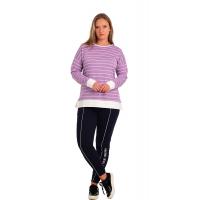 Regular Lila Çizgili  Sweatshirt G1034-3