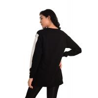 Siyah Basıc Sweatshirt G1077-2